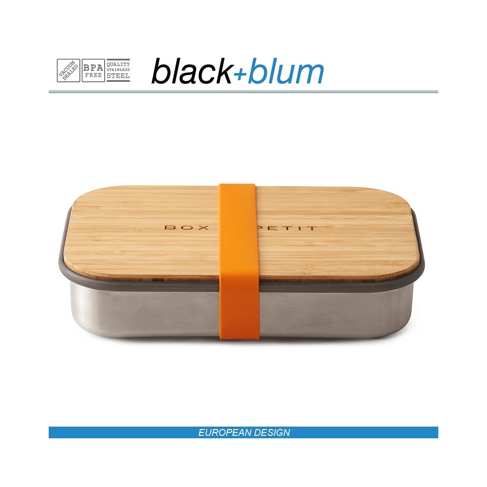 Box Appetit сэндвич-бокс, стальной-оранжевый, Black+Blum