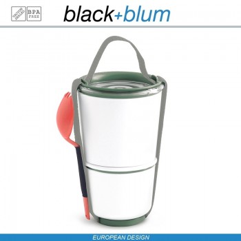 Lunch Pot ланч-бокс 2 в 1, 300 и 500 мл, бело-оливковый, Black+Blum