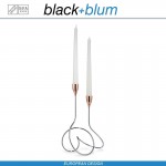 Loop высокий подсвечник для свечей, сталь, хром-медный, Black+Blum