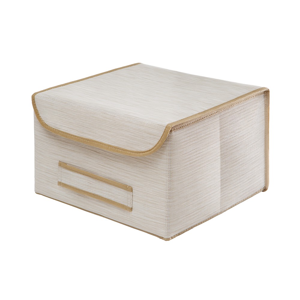 Коробка для хранения с крышкой бежевая bo-043, Casy Home