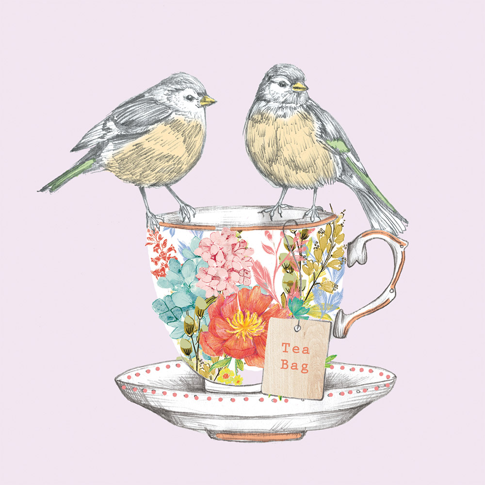 Салфетки tea for two birds бумажные 20 шт., Paperproducts Design