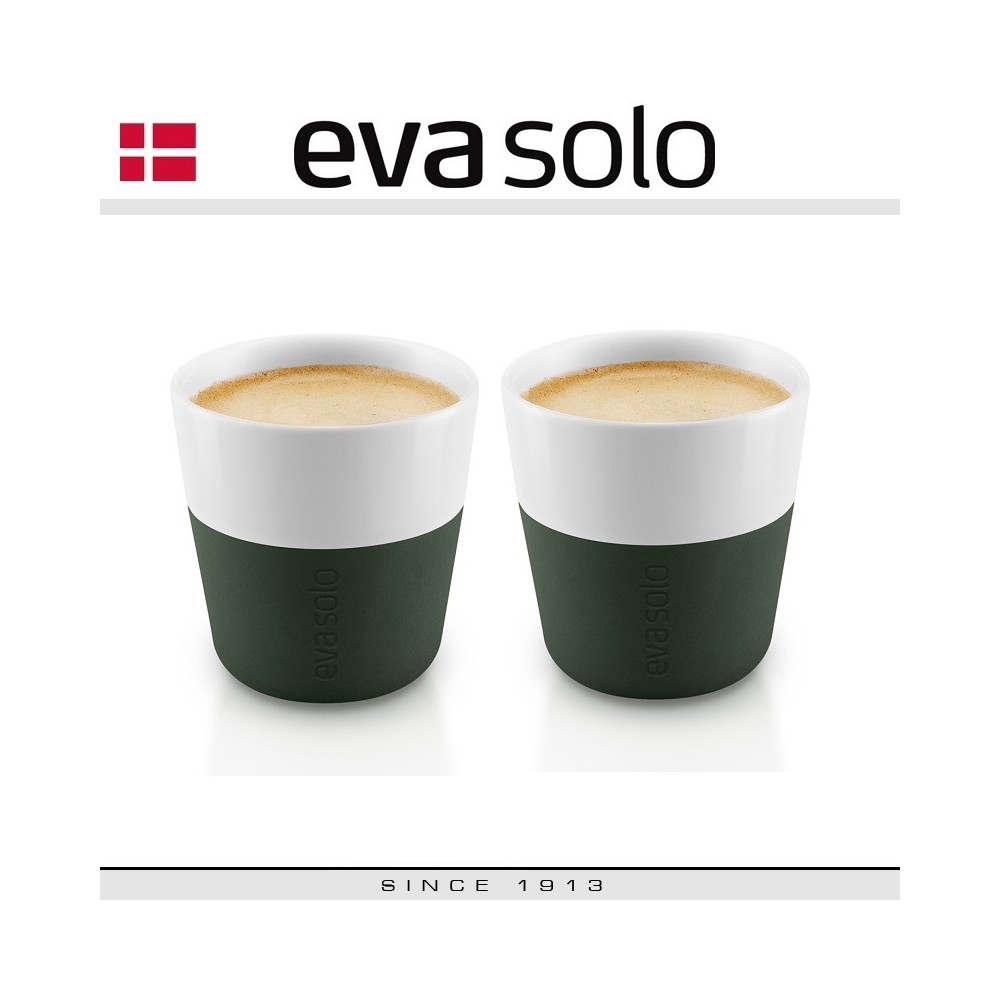 Кофейные стаканы EVA для эспрессо, 2 шт по 80 мл, темно-зеленые, силиконовый ободок Eva Solo