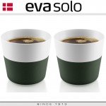 Кофейные стаканы EVA для лунго, 2 шт 230 мл, темно-зеленые, силиконовый ободок, Eva Solo