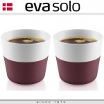 Кофейные стаканы EVA для лунго, 2 шт 230 мл, бургунди, силиконовый ободок, Eva Solo