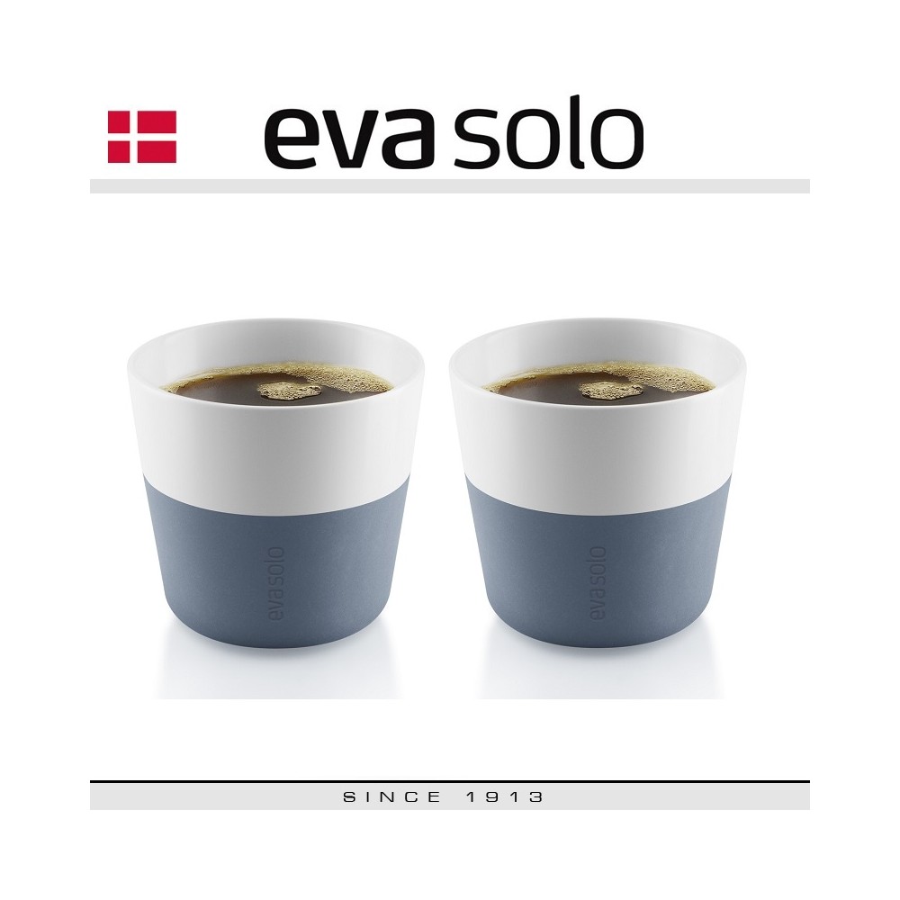 Кофейные стаканы EVA для лунго, 2 шт 230 мл, синие, силиконовый ободок, Eva Solo