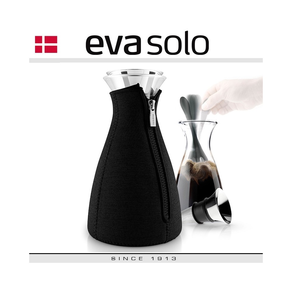 Дизайнерский кофейник Cafe Solo в текстурном чехле, 1 л, черный, EVA SOLO