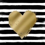 Салфетки heart  and  stripes black/gold бумажные 20 шт., Paperproducts Design