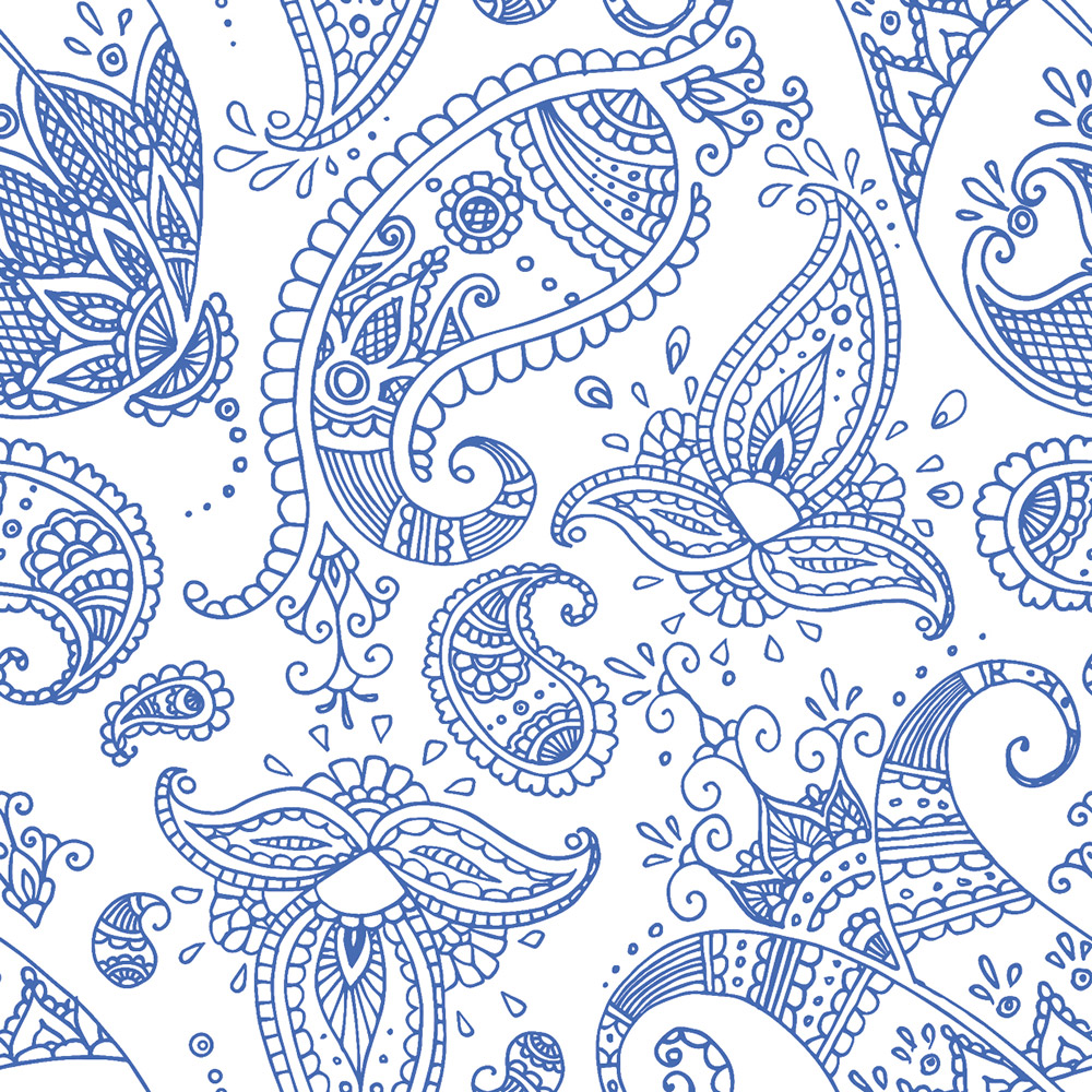 Салфетки paisley white indigo бумажные 20 шт., Paperproducts Design