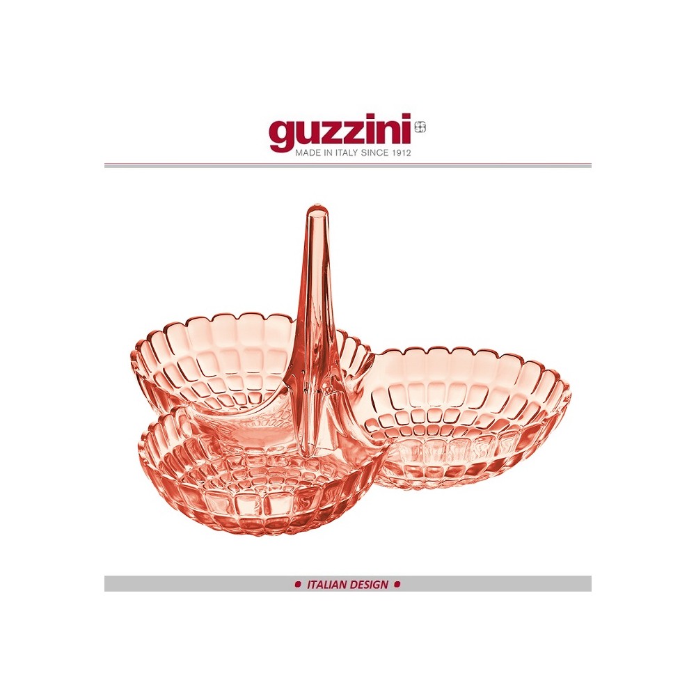 Менажница Tiffany, D 25 см, H 23.5 см, пластик пищевой, цвет коралловый, Guzzini