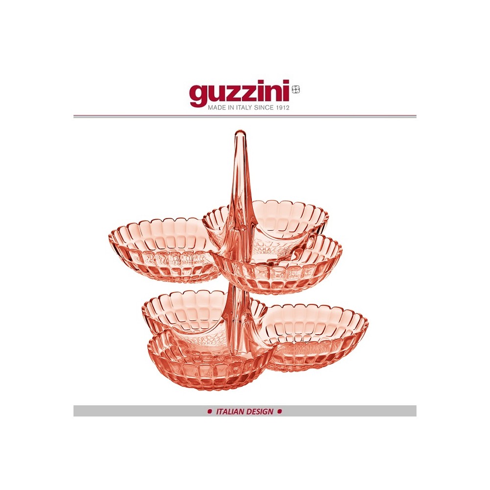 Менажница двухъярусная Tiffany, D 25 см, H 27 см, пластик пищевой, цвет коралловый, Guzzini