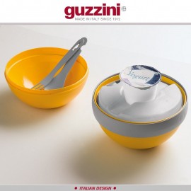 Дизайнерский ланч-бокс ZERO для салатов и вторых блюд с охлаждающим элементом и столовыми приборами, синий, Guzzini