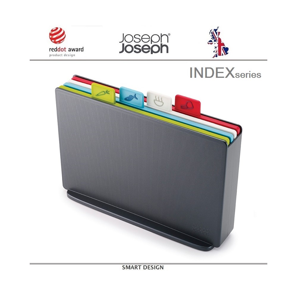 Набор разделочных досок INDEX 17, 5 предметов, графит, Joseph Joseph