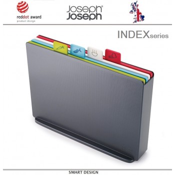 Набор разделочных досок INDEX 17 большой, 5 предметов, графит, Joseph Joseph