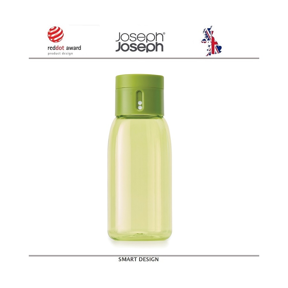 Бутылка Dot с контролем потребления воды, 400 мл, зеленая, Joseph Joseph