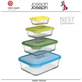 Контейнеры NEST 4 для запекания, подачи и хранения, 4 штуки, цвет опал, Joseph Joseph