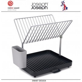 Сушилка Y-Rack для посуды и столовых приборов со сливом, серая, Joseph Joseph