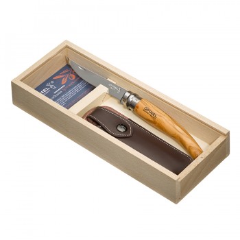 Нож складной slim №10 олива в наборе с чехлом, Opinel