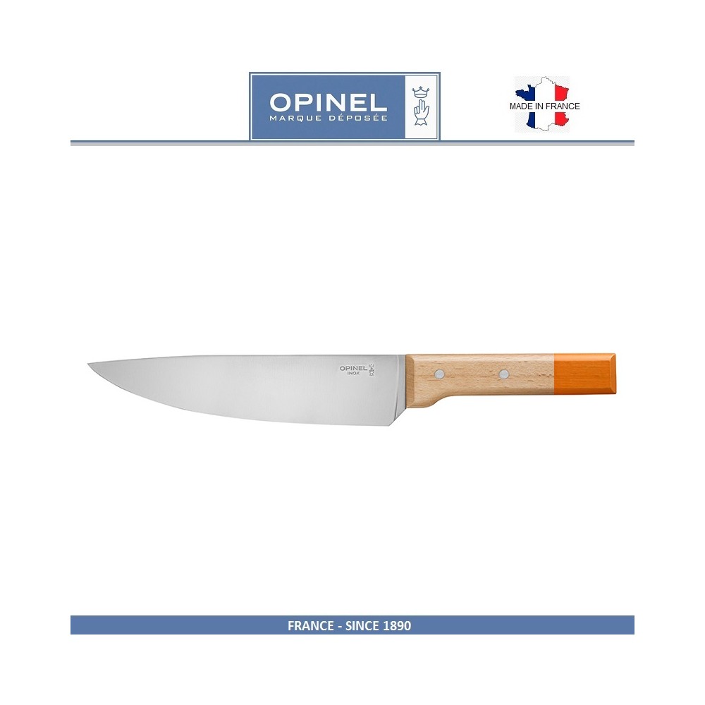Нож кухонный Parallele шеф, лезвие 20 см, оранжевый, Opinel