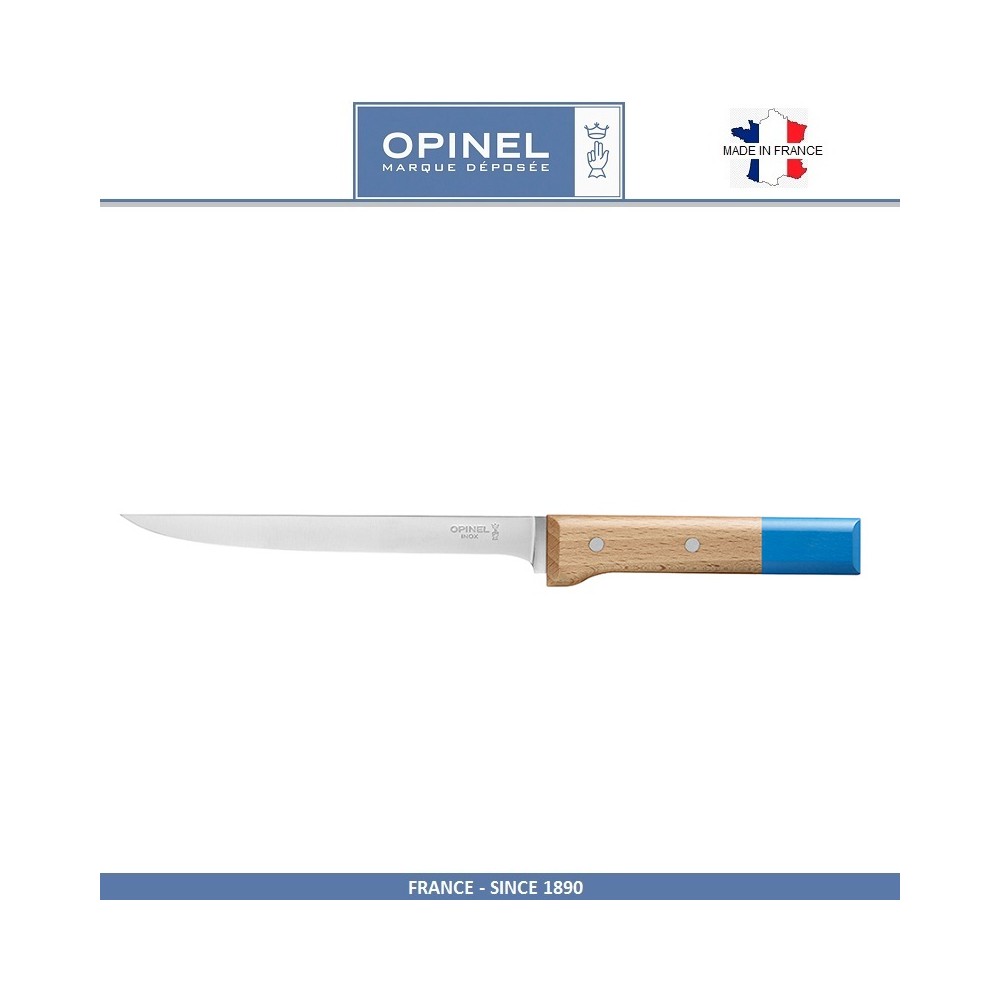 Нож кухонный Parallele филейный, лезвие 18 см, синий, Opinel