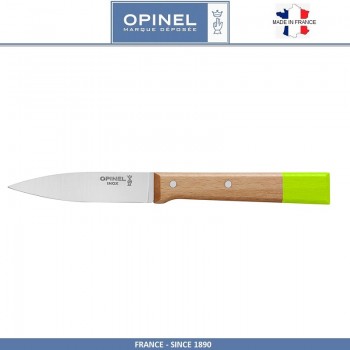 Нож кухонный Parallele для овощей и фруктов, лезвие 8 см, зеленый, Opinel