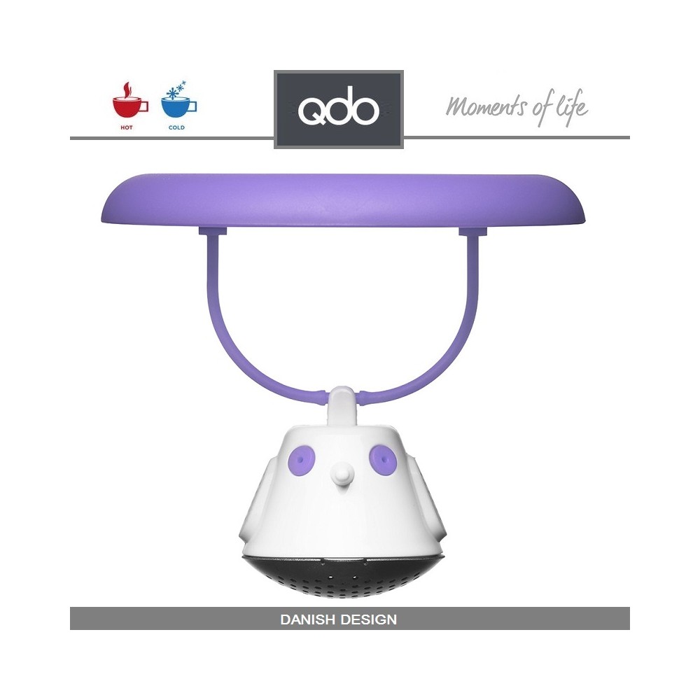 Крышка-ситечко Birdie Swing  для заваривания чая в кружке, фиолетовая, QDO
