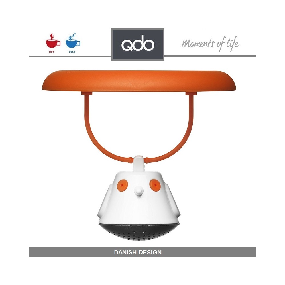 Крышка-ситечко Birdie Swing  для заваривания чая в кружке, оранжевая, QDO