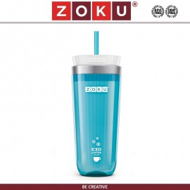 Стакан Iced Coffee Maker для приготовления кофе глясе, 325 мл, голубой, ZOKU