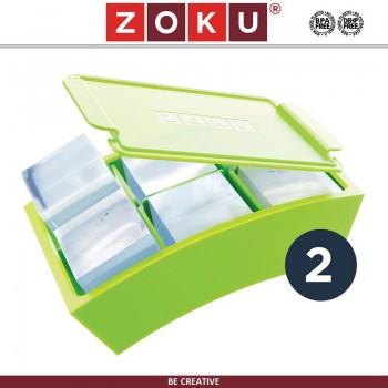 Набор форм JUMBO для льда, 2 шт. по 6 ячеек, силикон пищевой, Zoku
