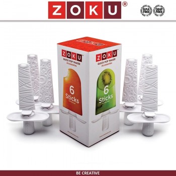 Набор запасных многоразовых палочек для мороженого, 6 шт, Pop Sticks, ZOKU