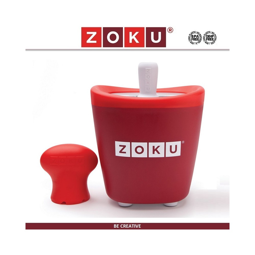 Набор SINGLE QUICK POP для приготовления домашнего мороженого, красный, ZOKU
