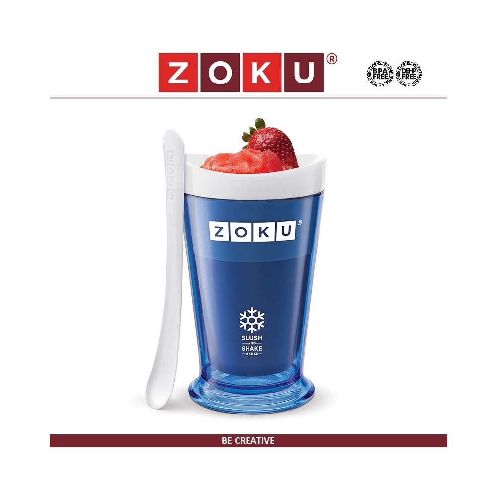 Емкость SLUSH SHAKE для молочных коктейлей, шейков и холодных десертов, 240 мл, синий, ZOKU