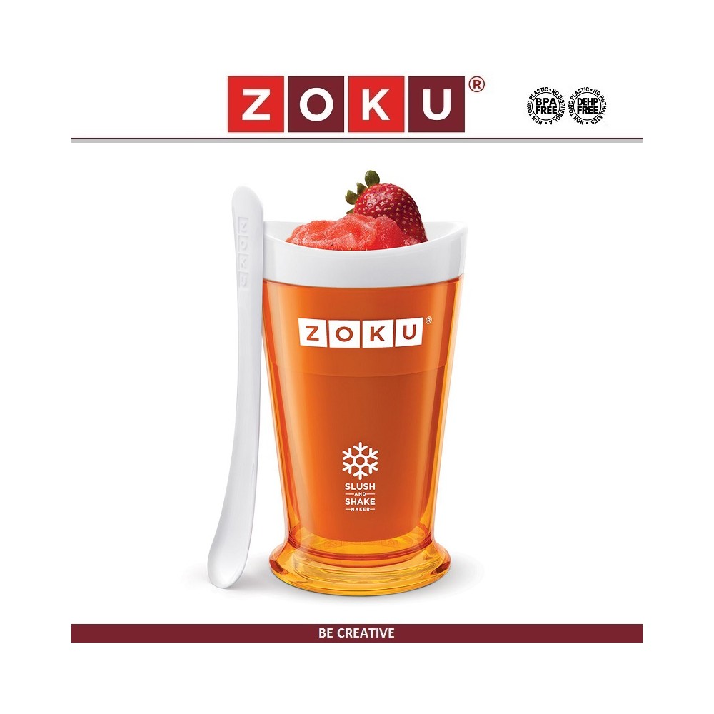 Емкость SLUSH SHAKE для молочных коктейлей, шейков и холодных десертов, 240 мл, оранжевый, ZOKU