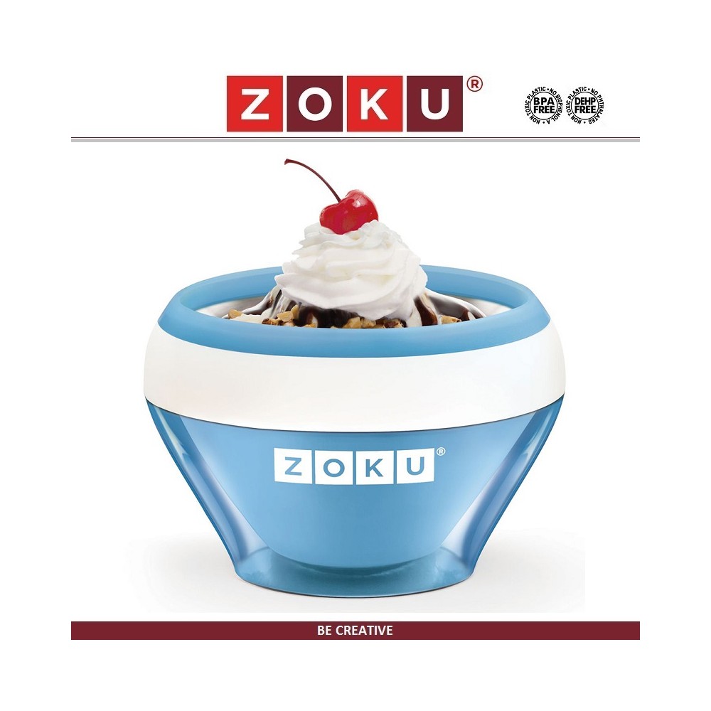 Мороженица ICE CREAM MAKER для приготовления и подачи, 150 мл, синий, ZOKU