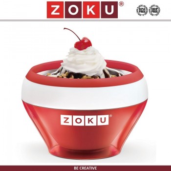 Мороженица ICE CREAM MAKER для приготовления и подачи, 150 мл, красный, ZOKU