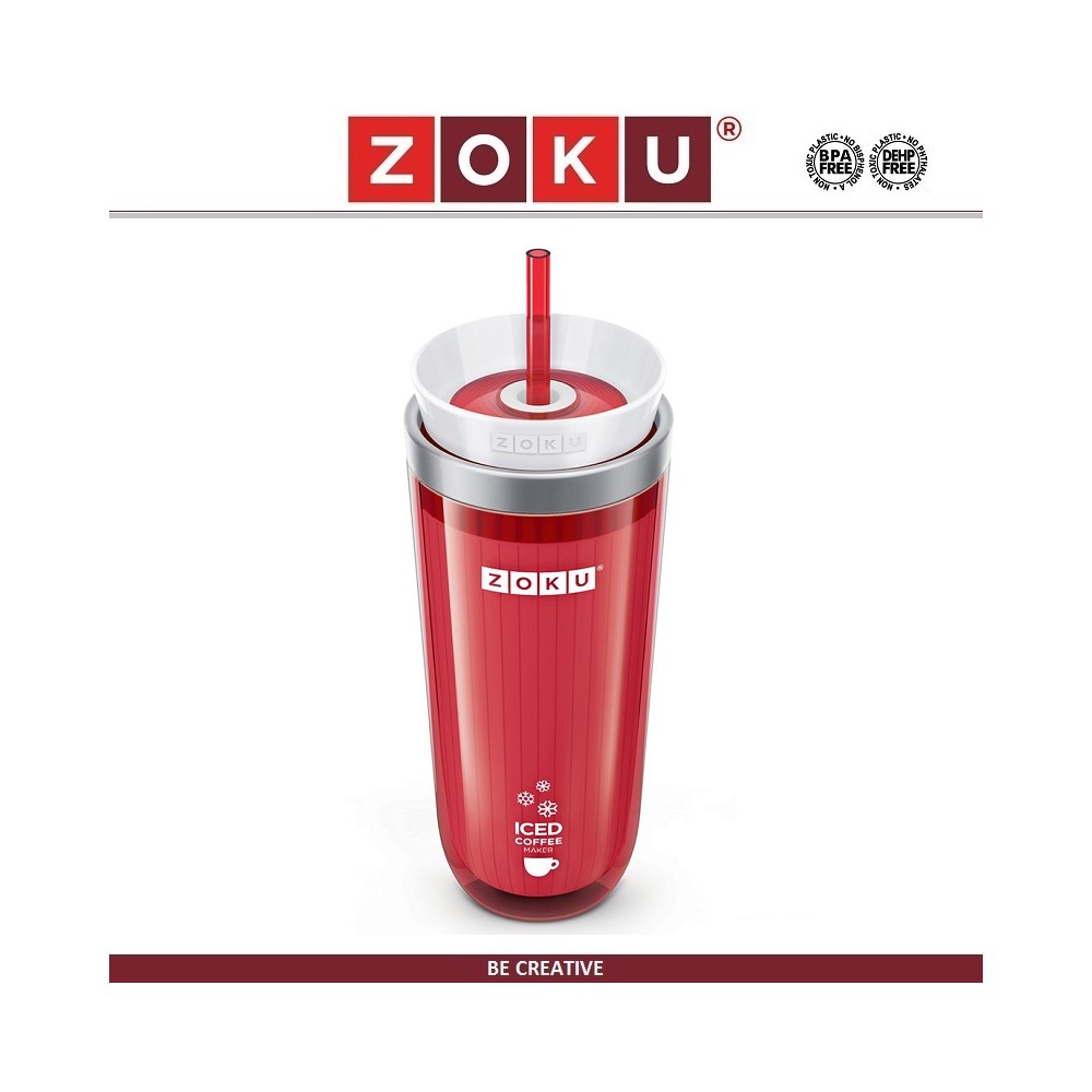 Стакан Iced Coffee Maker для приготовления кофе глясе, 325 мл, красный, ZOKU