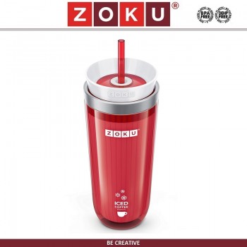 Стакан Iced Coffee Maker для приготовления кофе глясе, 325 мл, красный, ZOKU