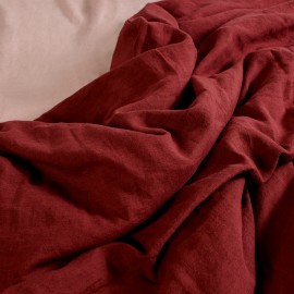 Пододеяльник изо льна бордового цвета, Tkano