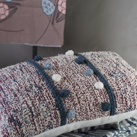 Подушка декоративная с помпонами и кисточками, Tkano