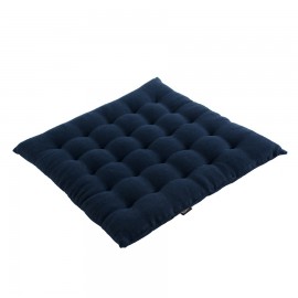 Декоративная подушка на стул из умягченного льна темно-синего цвета, Tkano
