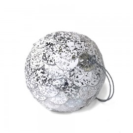 Шар новогодний декоративный paper ball, серебристый мрамор, EnjoyMe