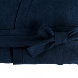 Халат из умягченного льна темно-синего цвета, Tkano