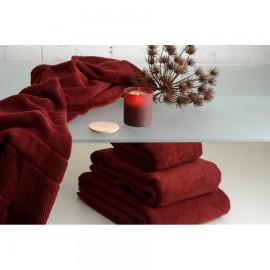 Банное полотенце с бахромой бордового цвета, Tkano
