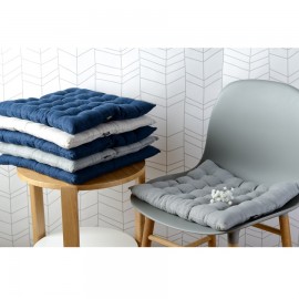 Декоративная подушка на стул из умягченного льна бежевого цвета, Tkano