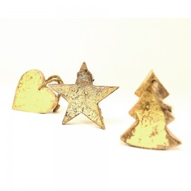 Украшения подвесные golden stars/trees/hearts, деревянные, в подарочной коробке, 24 шт., EnjoyMe