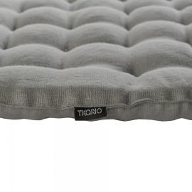Декоративная подушка на стул из умягченного льна серого цвета, Tkano