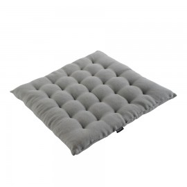 Декоративная подушка на стул из умягченного льна серого цвета, Tkano