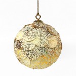 Шар новогодний декоративный paper ball, золотистый мрамор, EnjoyMe