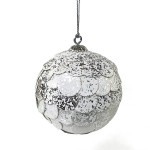 Шар новогодний декоративный paper ball, серебристый мрамор, EnjoyMe