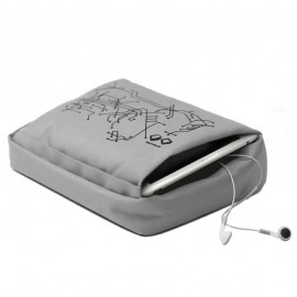 Подушка-подставка с карманом для планшета hitech 2 серебристая-черная, Bosign