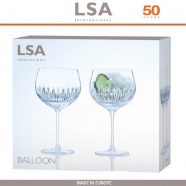 Комплект бокалов BALLOON WAVE, 2 шт по 680 мл, ручная выдувка, LSA International